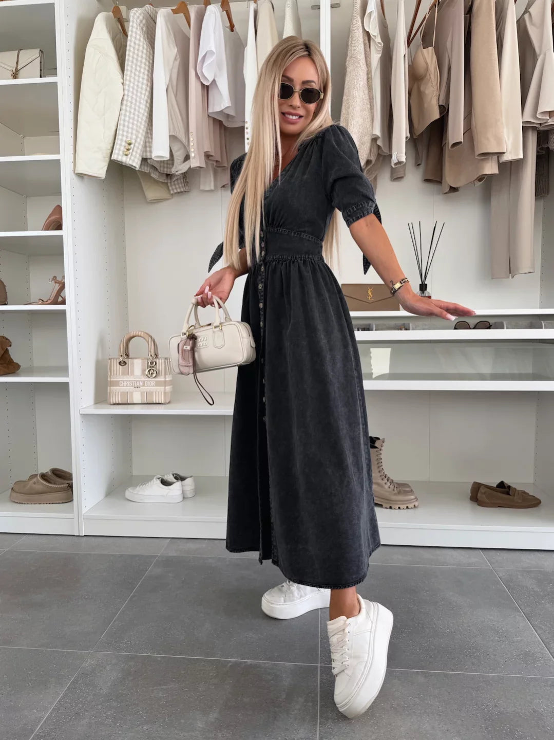 Ivanka | Robe en Denim Éclatante